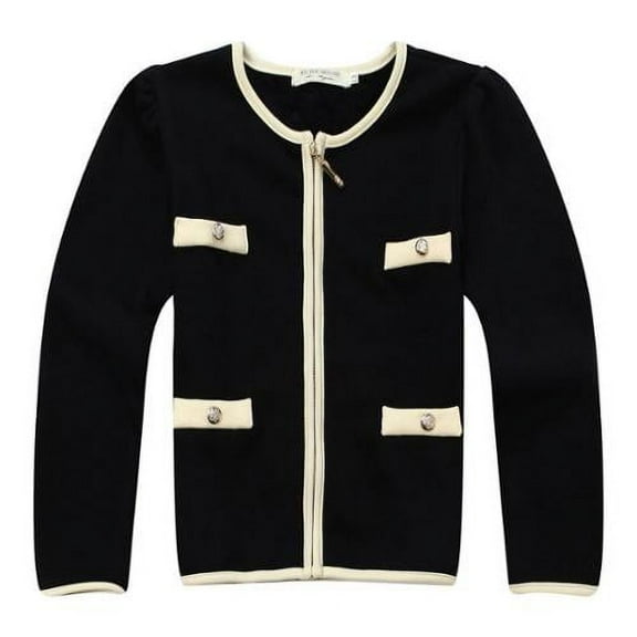 Richie House Girls' Sweet Coat with Fake Pockets RH1286