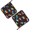 thumbnail image 3 of SKQIT Abstract Cute Cat Playing Ball Print Pot Holders Set of 2, Kitchen Heat Resistant Potholder for Microwave Cooking Baking Oven End Dishes and BBQ, 3 of 8