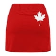 thumbnail image 4 of Skirts for Women Skirt Daily Wear Athletic Style with Pockets and Built In Briefs Featuring Canada Flag Print for Summer Casual Wardrobe Red M, 4 of 5