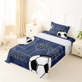 thumbnail image 5 of Erosebridal Ball Games Kids Twin Sheet Sets For Boys,Deepblue White Black Bedding 3 Pieces, 5 of 6