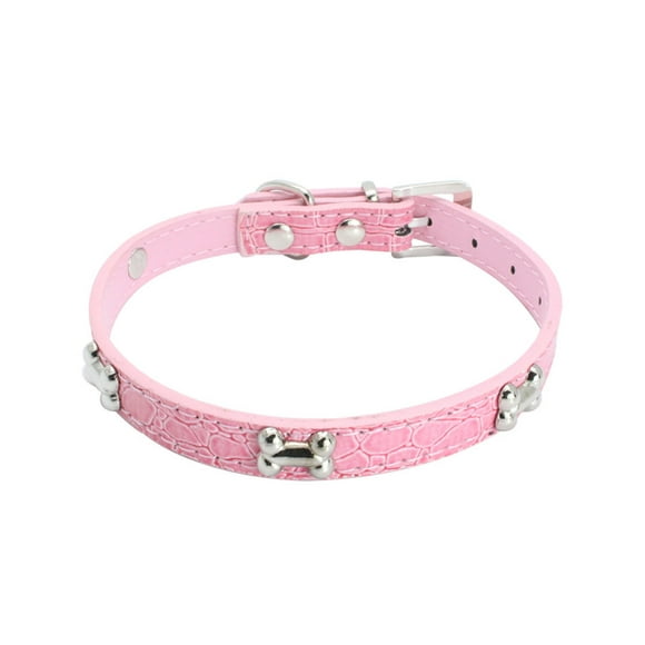 LSLJS Rolled Leather Dog Collar, Adjustable Leather Spiked Studded Dog Collars with a Squeak Ball Gift, Exquisite Buckle Metal Dog Puppy Pet Collars PK/S