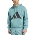 thumbnail image 2 of Men's adidas Sweatshirt Essentials Big Logo Fleece Graphic Hoodie Color: Teal - Black Size: S, 2 of 3