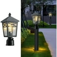 thumbnail image 7 of 1-Light Dusk to Dawn Outdoor Post Light, Exterior Lamp Post Light Fixture with Clear Glass, Black Finish Post Light Fixture for Patio Garden, 7 of 7