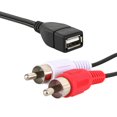 thumbnail image 1 of 1.5m USB A Female Socket to 2 RCA Male Plug Audio Video Extension Cable Cord, 1 of 4