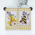 thumbnail image 3 of SPXUBZ Kitchen Towel, Yellow and White Plaid Dwarf Bee Bee Happy Bee Kind Towel, Suitable for Home Kitchen Festival Decoration Housewarming Gift Towel Set of 2, 3 of 5