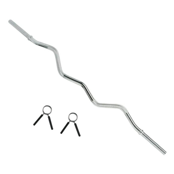 Barra Z Curva Bywell 25mm Con Seguros Gym 120cm