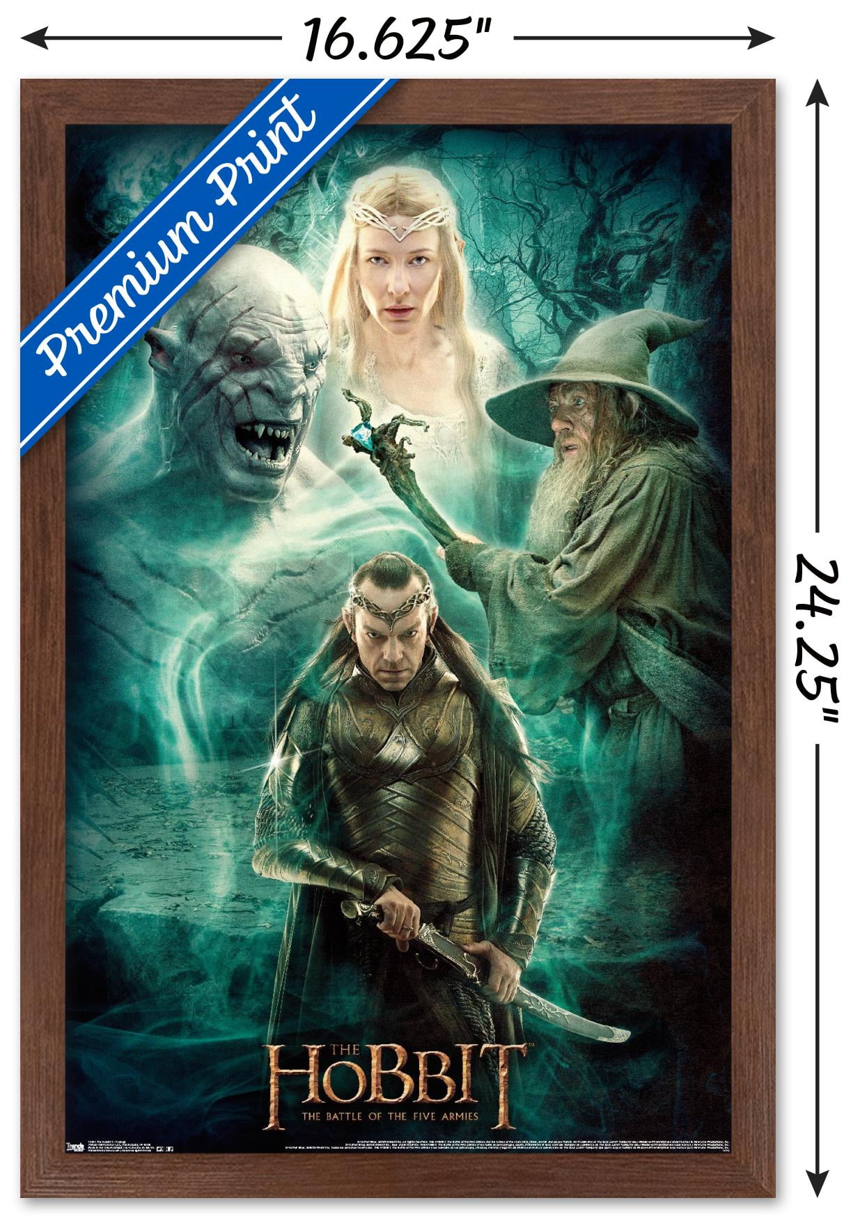 The Hobbit: The Battle Of The Five Armies - Collage Wall Poster, 14.725" x 22.375", Framed