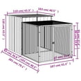 thumbnail image 3 of vidaXL Chicken Cage with Run Light Grey 110x201x110 cm Galvanised Steel, 3 of 3