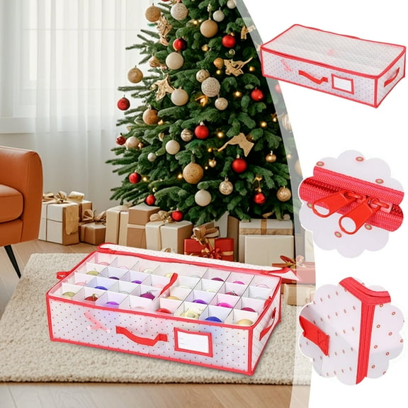 HomeKingdee Christmas Ornament Storage Box Organizer Containers Holder Holiday Decoration Boxes Hard Plastic Mini Small Ornaments Decor Gift