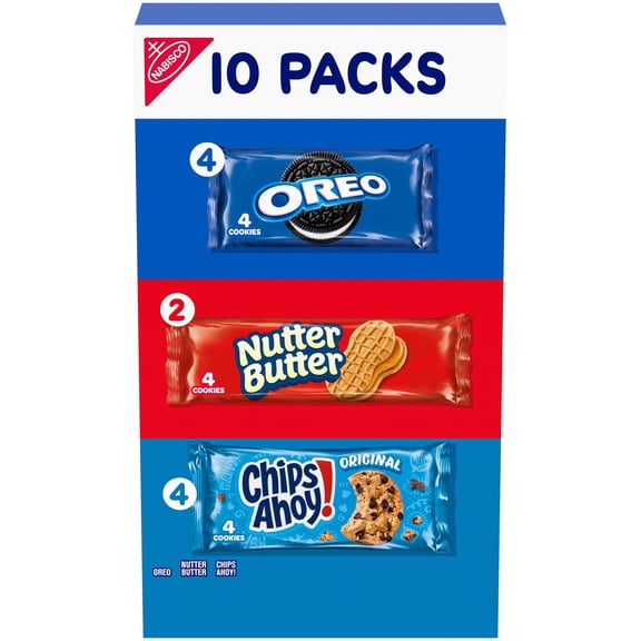 ​​Nabisco Cookies Variety Pack, OREO, Nutter Butter, and ​CHIPS AHOY!, 10 Four-Cookie Snack Packs​