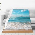 thumbnail image 1 of Balery Sunny Ocean Waves Manta de Felpa Suave y Acogedora – Cobija de Franela Aterciopelada para Cama, Lavable y Cálida para Sofá, Mascotas, Transpirable-40"x30", 1 of 7