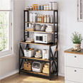 thumbnail image 2 of Alden Design 6 Tier Industrial Baker’s Rack with Adjustable Feet, Rustic Brown, 2 of 9