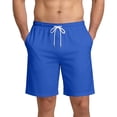thumbnail image 4 of Mens Gym Shorts Lightweight Cotton Drawstring Casual Relaxed Fit Athletic Lounge Sweat Shorts 2026 Summer Royal Blue L, 4 of 5