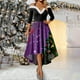 thumbnail image 1 of Vestidos Casuales Vestido Camisola de Navidad Para Mujer Vestido de Cuello En V de Color Liso Vestido de Fiesta Informal de Media Manga Para Mujer, 1 of 3