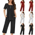 thumbnail image 1 of Weiqiqre Pyjama pour Femmes Ensemble Ensembles de Détente Haut à Manches Longues Col Ras du Cou et Pantalon Pyjamas Doux avec Poches, 1 of 6