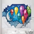 thumbnail image 1 of Balloons Tapestry, Night Time Sky Full of Stars Diamonds Floating in the Air Crescent Shape Artwork, Fabric Wall Hanging Decor for Bedroom Living Room Dorm, 5 Sizes, Multicolor, by Ambesonne, 1 of 1