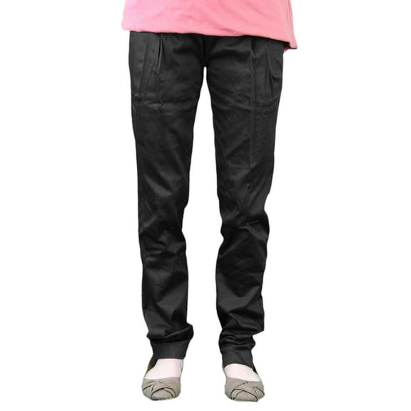 9 FASHION Maternity Subi Black Full-Panel Pleated Dress Pants Sz S