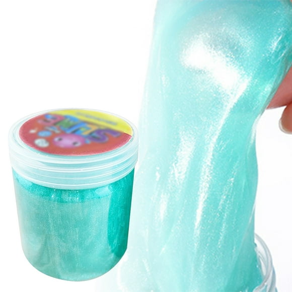 Riforla 12 Pack Neon Stretchy Crystal Slime Kit, Sensory DIY Toy for Kids Adults Stress Relief Playdough Green