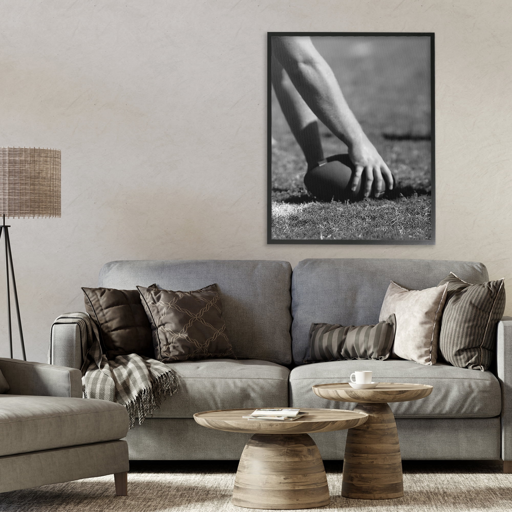 Stupell Industries Football Hike in Action Black Framed Giclee Art, design by Marcus Prime