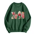thumbnail image 4 of VBARHMQRT Chandail Gris à Col Rond pour Femmes Automne Hiver Noël Snowman Imprimé Verre, 4 of 4