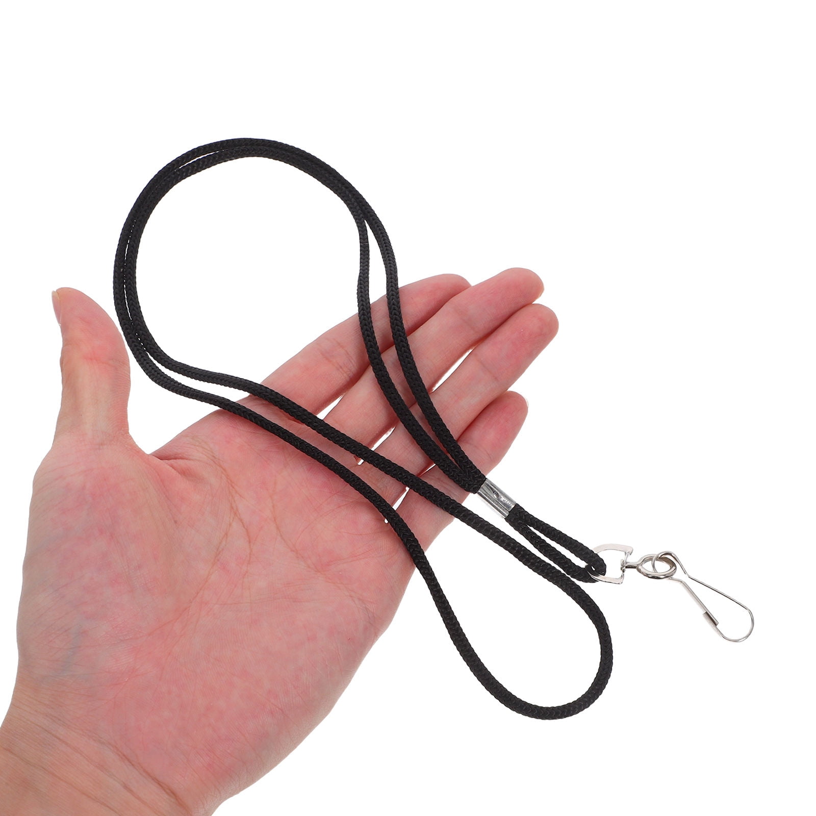 FOMIYES 100Pcs Black Id Badge Lanyard with Quick Release Clip Comfortable Strap for Office and School Use