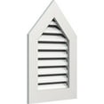 thumbnail image 2 of Ekena Millwork 14"W x 32"H Peaked Top Gable Vent (19"W x 37 1/8"H Frame Size) 10/12 Pitch: Functional, PVC Gable Vent w/ 1" x 4" Flat Trim Frame, 2 of 14