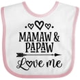 thumbnail image 3 of Inktastic Mamaw and Papaw Love Me Girls Baby Bib, 3 of 4
