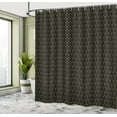 thumbnail image 4 of Ambesonne Geometric Shower Curtain, Dimensional Cubes Pattern, 69"Wx84"L, Black and Pale Camel, 4 of 4