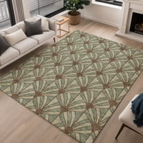 Addison Rugs Chantille Indoor/Outdoor Transitional Mid-century Modern Basil Machine Washable Rectangle Rug, 10' x 14'