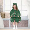thumbnail image 7 of FORMRS Wearable Blanket Hoodie with Sleeves for Kids Cozy Flannel Sweatshirt, Green Christmas Trees, 7 of 7