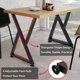 thumbnail image 3 of Yeshouse patas industriales en forma de X para mesa de centro, juego de 2 patas de acero resistentes con pies antiarañazos, ideales para bancos, mesas pequeñas y proyectos de bricolaje, 3 of 7
