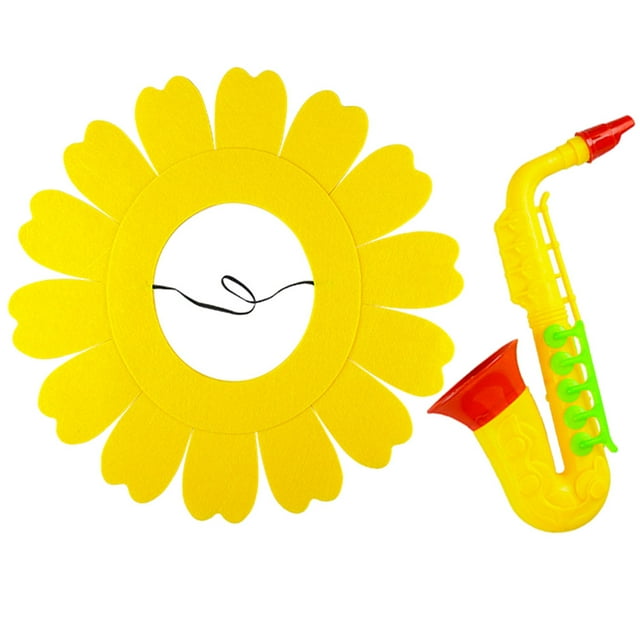 Ensemble de Jouet Instrument pour Enfants Performance Scénique Trompette Accessoire Portable Tournesol Casque