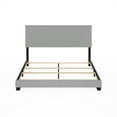 thumbnail image 5 of Furinno Pessac Fabric Upholstered Bed Frame with Wooden Slat Support, King, Glacier, 5 of 6