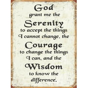 God Grant Me Serenity, Courage Wisdom Retro Metal Sign Plaque Novelty Kind Gift Tin Sign Wall Decoration 12X16inch