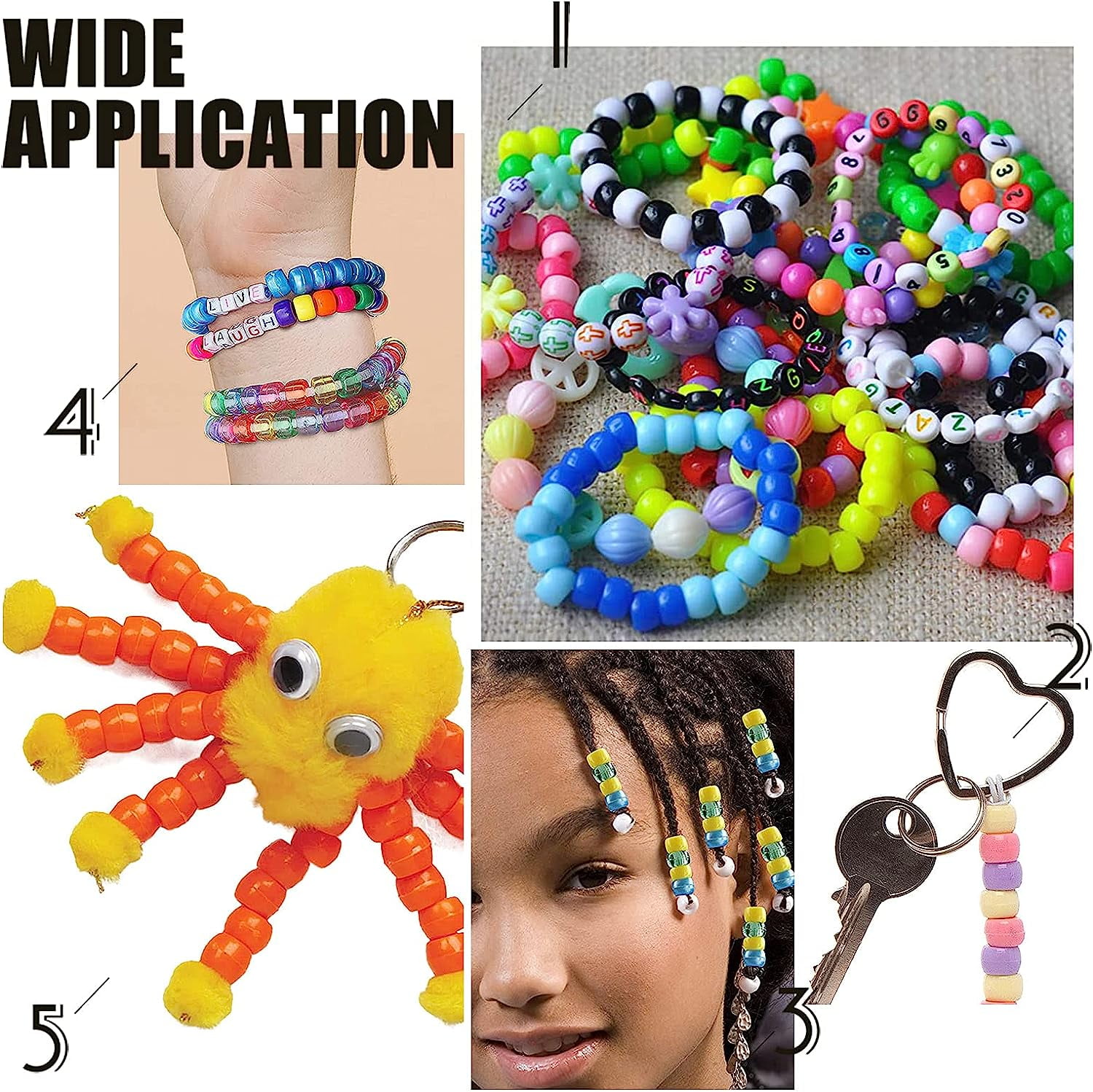 1set 's Day Gift Bracelets Making Kits include Resin Large Hole Beads Alloy Spacer Beads Alloy Enamel Elastic Cord Nylon Thread Mixed color 8x5~6mm Hole: 4mm 10 colors 35pcs/color 350pcs/box
