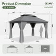 thumbnail image 2 of AOXUN 10'x13'Outdoor Gazebo,Double Roofs Metal Frame Canopy With Privacy Curtains For Backyard,Lawn,Garden,Gray, 2 of 8