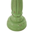 thumbnail image 6 of DecMode 3 Candle Green Wooden Distressed Turned Pillar Candle Holder, Set of 3, 6 of 14