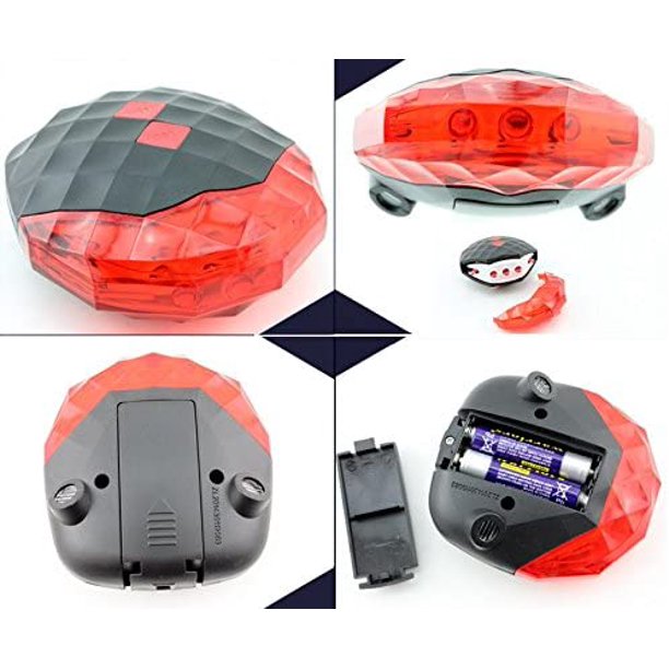 2 láser + 5 LED 7 modos Súper iluminación Advertencia Lámpara intermitente Luz de alarma / LED Luz de seguridad para bicicleta de montaña Ciclismo Luces traseras resistentes al agua