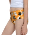 thumbnail image 7 of Pofeuu Bold Black and White Leaves Orange Print Soft Cotton Underwear Girls'Briefs Soft Undies, 7 of 7