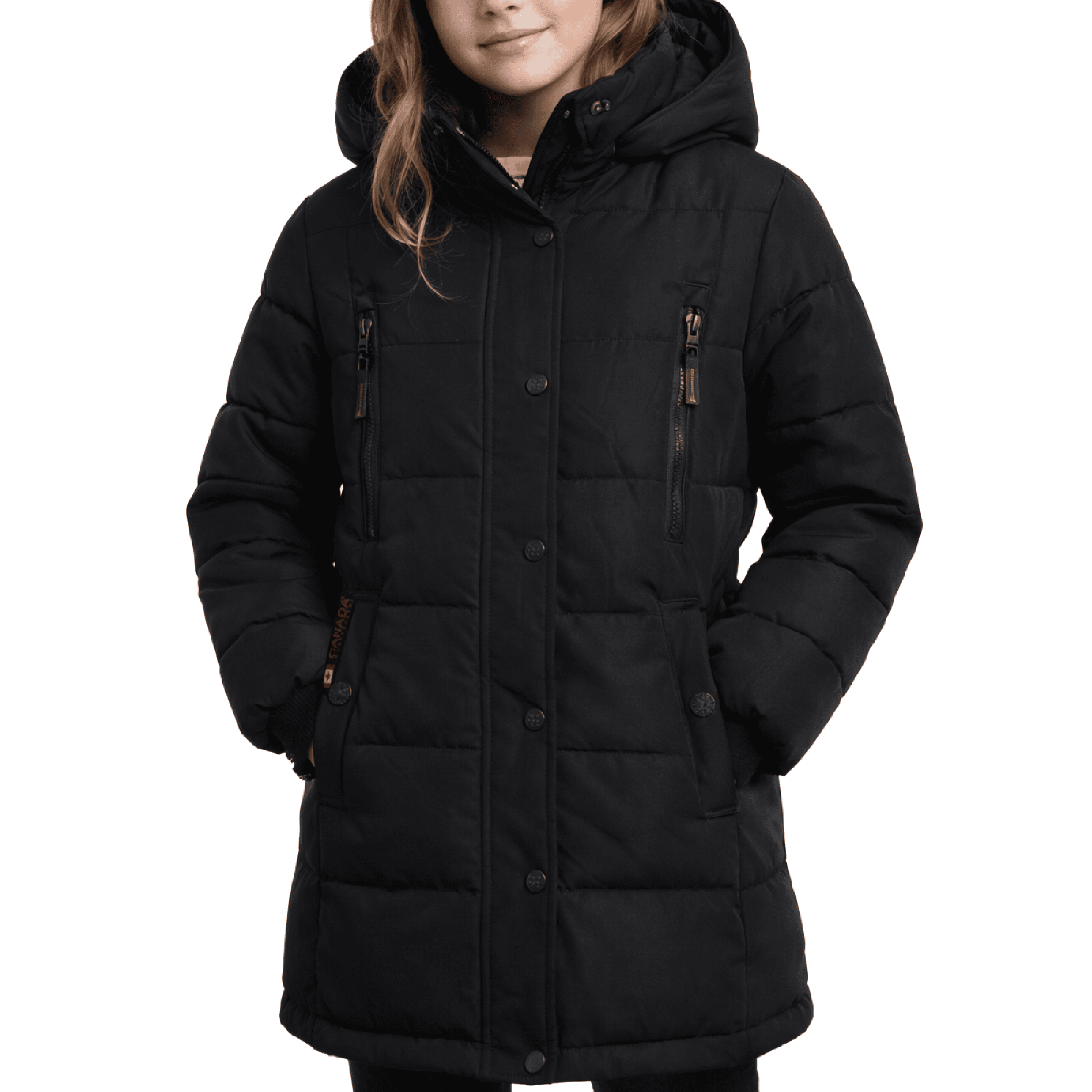 Canada Weather Gear Girls Winter Coat Stadium Length Quilted Puffer Parka Insulated Outerwear