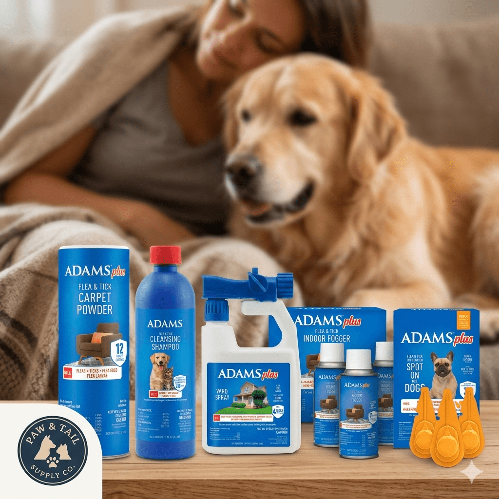 Adams Flea and Tick Indoor Outdoor System for Medium Dogs 15–30 lb, Multi-Item Kit