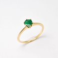 thumbnail image 4 of Natural Emerald Gemstone Ring, Round Cut Ring, 925 Yellow Gold Plated Sterling Silver Ring Wedding Gift For Him, 4 of 5