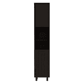 thumbnail image 3 of Living Room Cabinets Kitchen Pantry 79" H, Two Open Storage Shelves, Three Internal Shelves, Two Doors, Four Legs, Black,Wooden Cabinets, 3 of 6