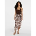 thumbnail image 2 of Time and Tru Women's Printed Pareo, One Size, Swirling Paisley Brown, 2 of 5