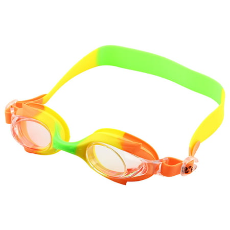 Silicone Belt Clear Vision Anti Fog Swim Goggles Orange Yellow