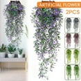2pcs Artificial Hanging Plants Basket Pot Fake Vine Trailing Indoor