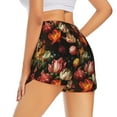thumbnail image 3 of Goofa Colorful Tulips Printed Women 2 in 1 Running Shorts,Quick Dry Athletic Workout Shorts,High Waisted Athletic Shorts with Liner Pockets-Small, 3 of 9
