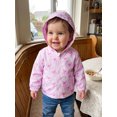 thumbnail image 4 of Cenuakty Kids Girl Windbreaker Hooded Jacket Waterproof Bow Print Zip up Cardigan, 4 of 9