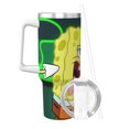 thumbnail image 2 of Pofeuu SpongeBob SquarePants Tasse à Glace en Acier Inoxydable 40OZ avec Poignée et Paille pour Plage/voyage, 2 of 8