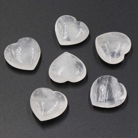 Natural Crystal Agate Stone Heart, Usupdd 20mm Polished Small Ornament, Bare Stone DIY Decoration for Valentine's Day Gift